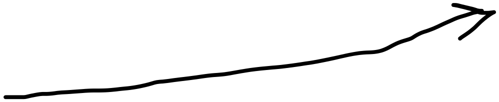 Hand-drawn arrow trending upward