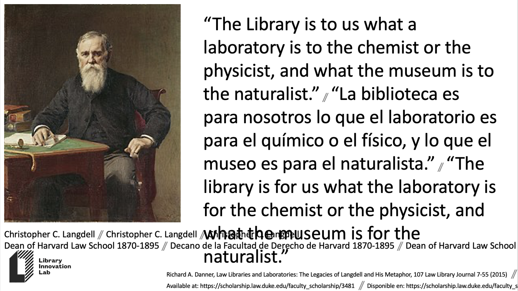 An actual version of a conference slide with English and Spanish text
