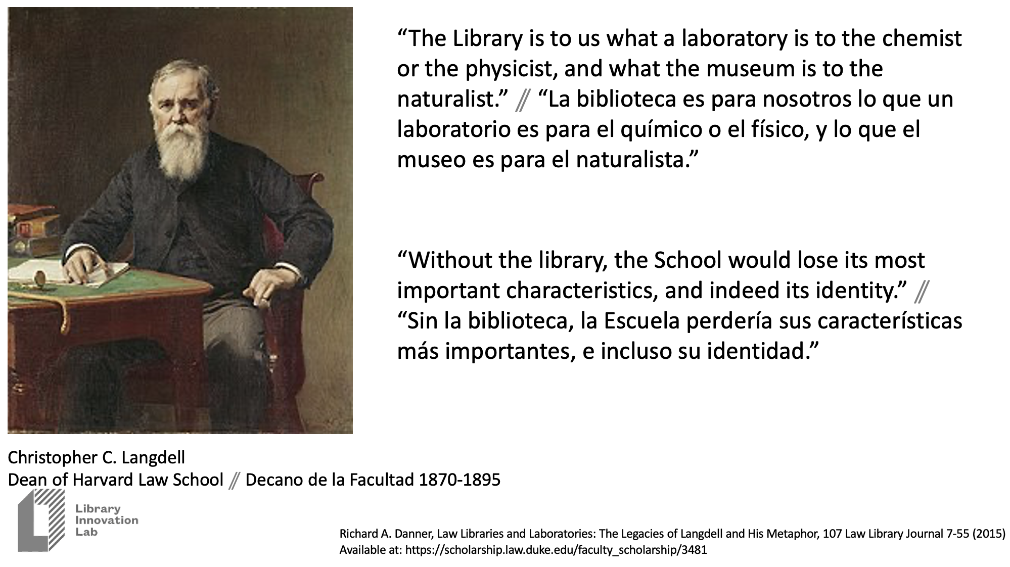 An ideal version of a conference slide with English and Spanish text